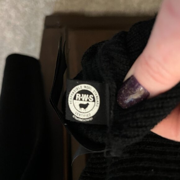 AllSaints Ridley Funnel Neck Wool & Cashmere Sweater in Black - Picture 6 of 8